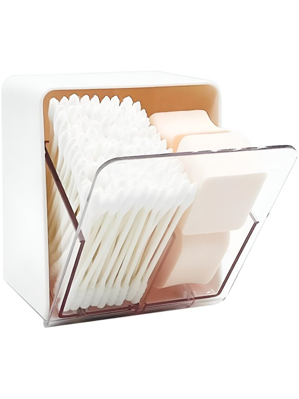 QTip Holder Canisters Dispenser Container Box with 2 Compartment